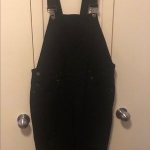 Boohoo Black denim overalls